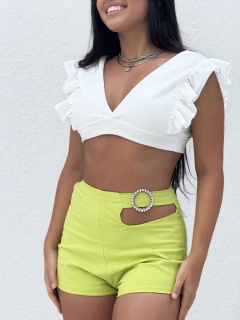 Cropped Amarração Off White Vera - Donna Fashionista - AmoDF