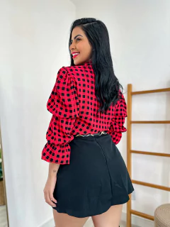 Blusa Xadrez Manga Boneca Ariel - comprar online