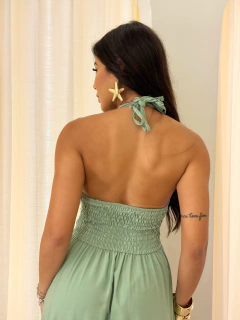 Vestido Longo Decote Verde Catarina na internet