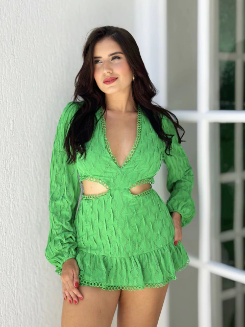 Macaquinho Boho Verde Luci - comprar online