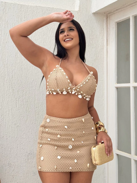 Conjunto Conchas Marrom Maia - comprar online