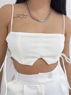 Cropped Amarração Branco Iza - Donna Fashionista - AmoDF