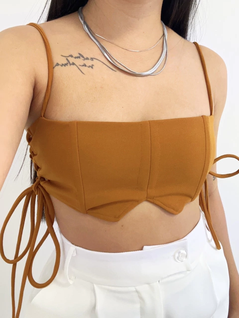 Cropped Amarração Marrom Iza