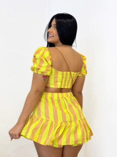 Conjunto Cropped Shortsaia Nude Cami - Donna Fashionista - AmoDF