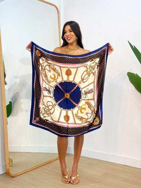 Lenço Vintage Azul Lara