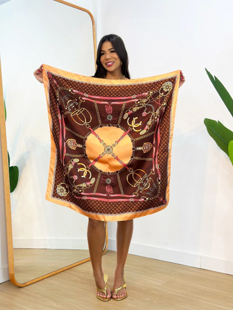 Lenço Vintage Laranja Lara
