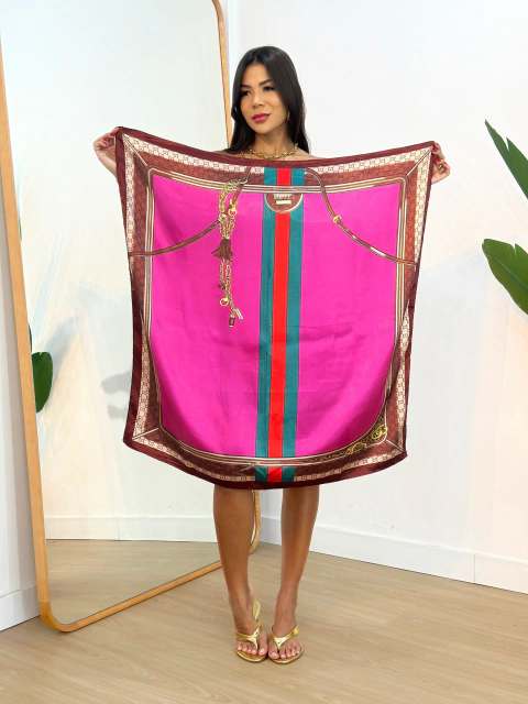 Lenço Sari Rosa Lívia