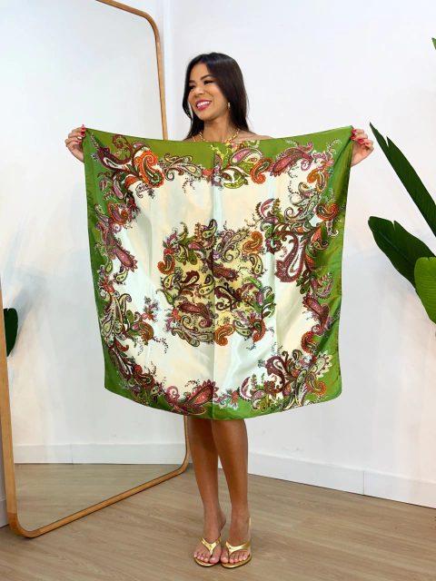 Lenço Boho Verde Aurora