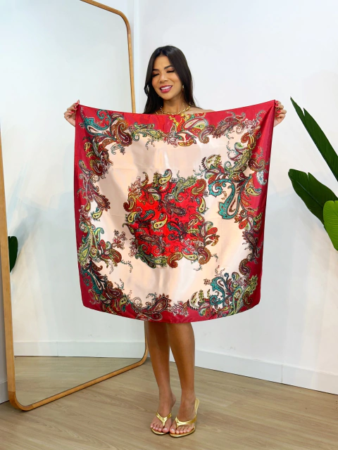 Lenço Boho Vermelho Aurora