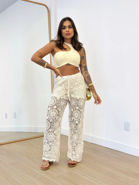 Calça Crochê Nude Brisa