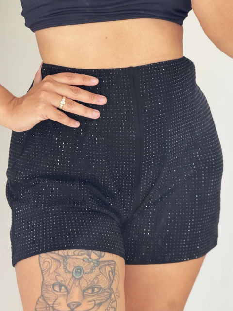 Short Aplicações Preto Rai - comprar online