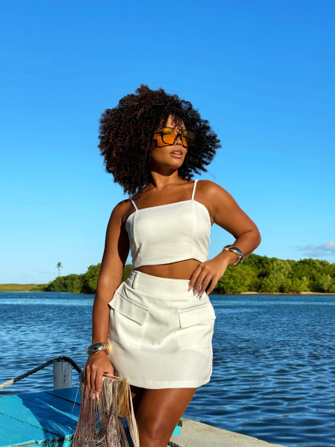 Shortsaia Alfaiataria Off White Julia