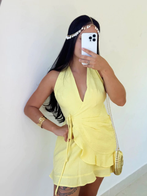 Vestido Envelope Amarelo Nina - comprar online