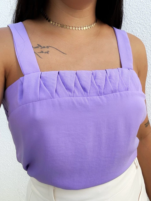 Blusa alças lilás Virginia - comprar online