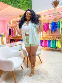 Short Piquet Verde Camila - Donna Fashionista - AmoDF