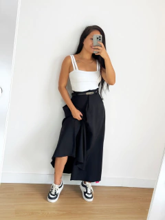 Saia Alfaiataria Midi Preto Alane - comprar online