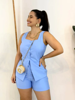 Conjunto Blusa Short Azul Ananda - loja online