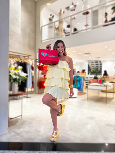 Vestido Babados Amarelo Quel