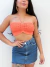 Cropped Crochê Laranja Lisa - comprar online