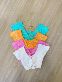 Cropped Caça Bordada Rosa Isabel - loja online