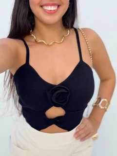 Blusa Tricô Preta Amara - loja online