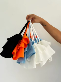 Imagem do Cropped Babado Laranja Rafaela