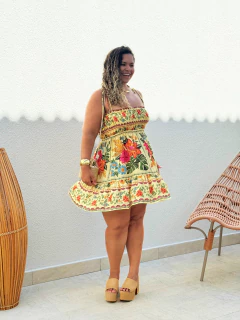 Vestido Curto Delicadeza Em Flor Farm - loja online