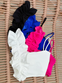 Cropped Babado Off White Mirela - Donna Fashionista - AmoDF