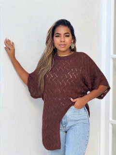 Blusa Tricô Marrom Julia - loja online