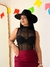 Body Tule Xadrez Preto Luna