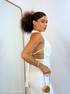 Vestido Longo Frente Única Off White Luísa na internet