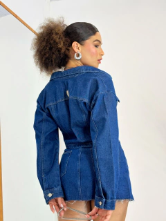 Saia Jeans Plissada Mel na internet