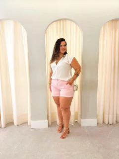 Short Alfaiataria Rosa Carina na internet