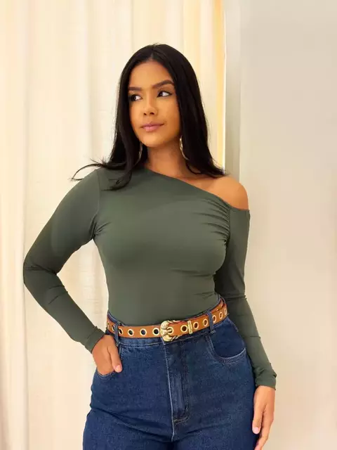 Body Assimétrico Verde Isis - comprar online