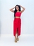 Saia Midi Fenda Frontal Vermelho Cecília - loja online