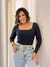 Body Manga Longa Preto Ester - comprar online