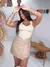Cropped Quadriculado Nude Jade - comprar online