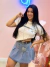 Saia Jeans Plissada Cibele