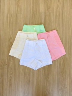 Imagem do Short Caça Bordada Rosa Francine