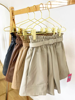 Short Couro Eco Marrom Talita - comprar online