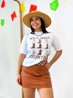 Saia Couro Eco Marrom Jaque na internet