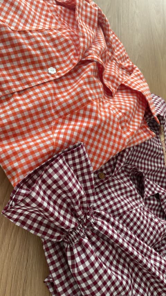 Maxi Camisa VICHY Naranja - tienda online