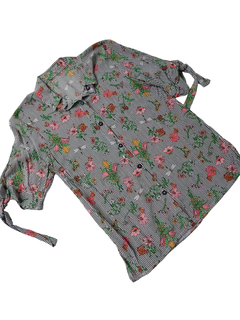 Camisa Stripped Flowers - ALTA RETRO