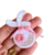 Aplique Coelho Cachecol Rosa Crochê Manual - 1 unidade - comprar online