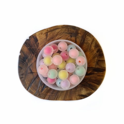 Conta Translúcida Fosca Colorida - 10mm - 25 Gramas