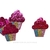 Aplique Cupcake Glitter Pink - 4cm - 1 Unidade
