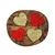 Aplique Coração Gliter - Dourado/Vermelho - 3cm