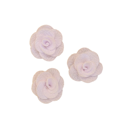Aplique Flor Rosa Tecido Branca - 1 Unidade