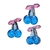Aplique Cereja Glitter 3D - 2 Unidades
