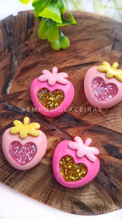 Duo Moranguinho Glitter - 2 cm - 2 Unidades